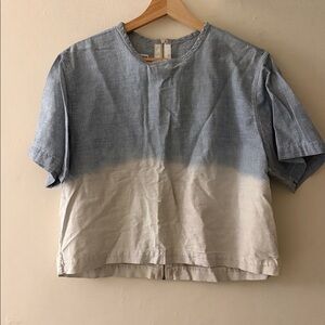 Rag & Bone Blue and White Linen Blouse